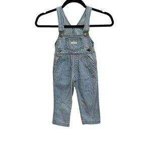 Vintage Cutecumber Bib Overalls Pale Pink Check Pleat Light Wash Toddler USA 2T
